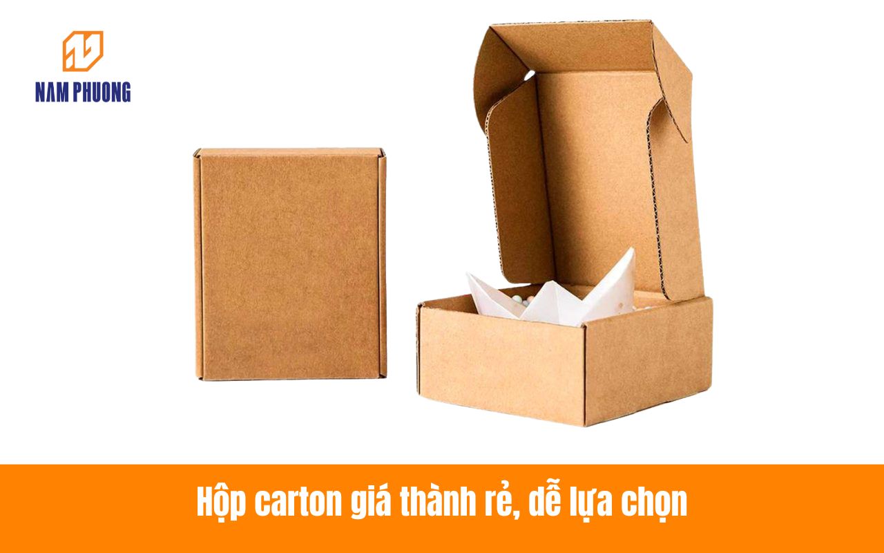 Hộp carton giá thành rẻ, dễ lựa chọn