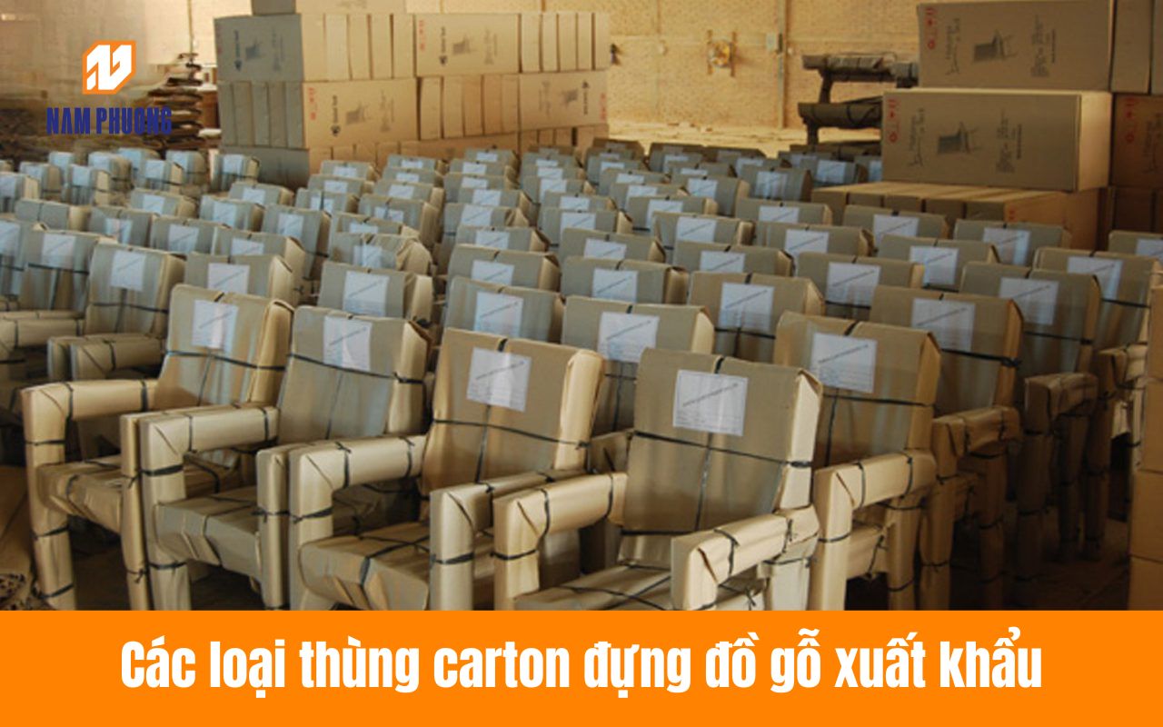 Các loại thùng carton đựng đồ gỗ xuất khẩu