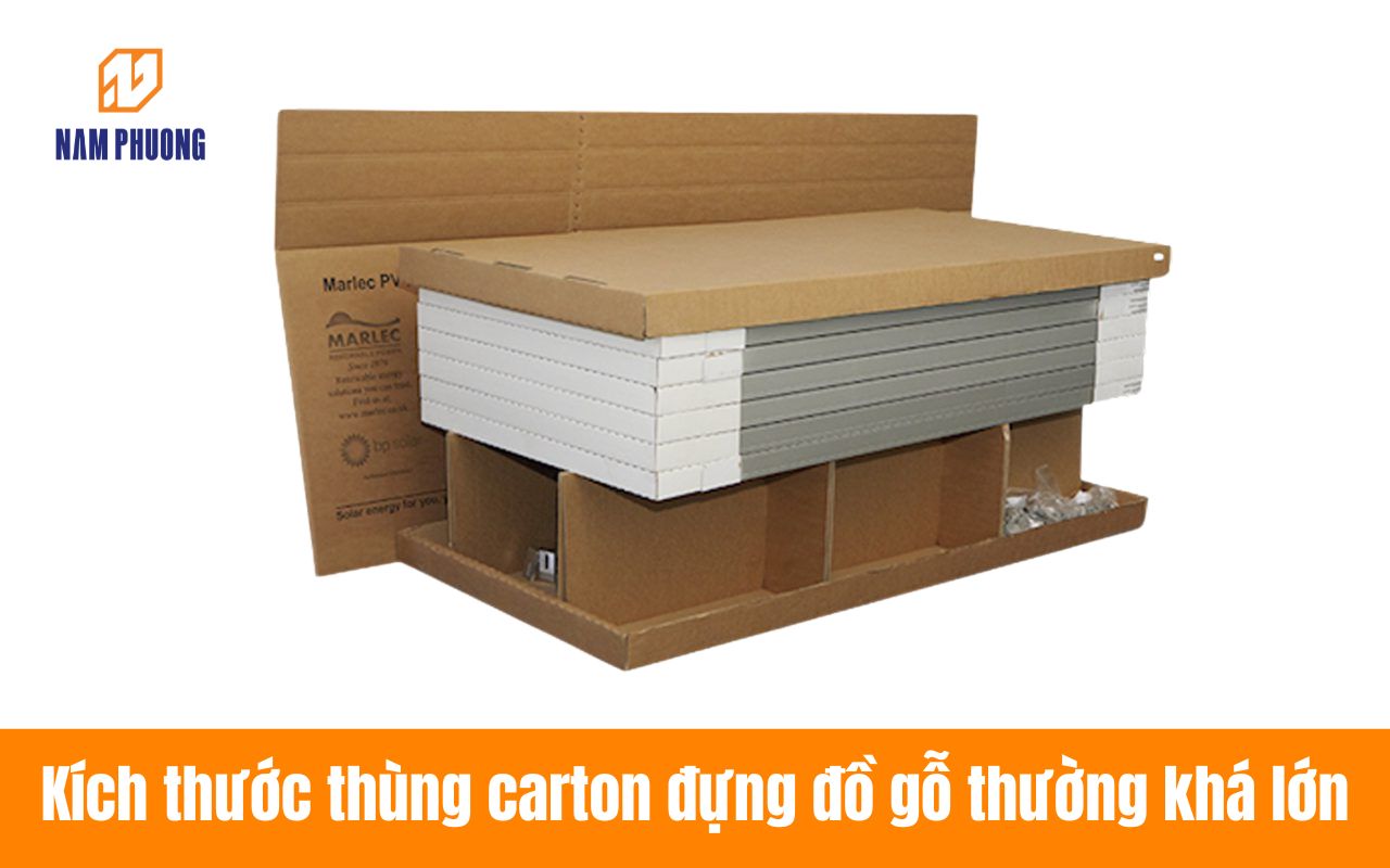 Kích thước thùng carton đựng đồ gỗ thường khá lớn