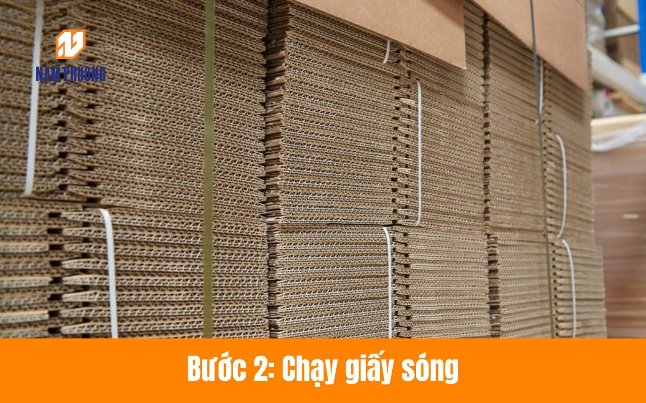 Bước 2:  Chạy giấy sóng