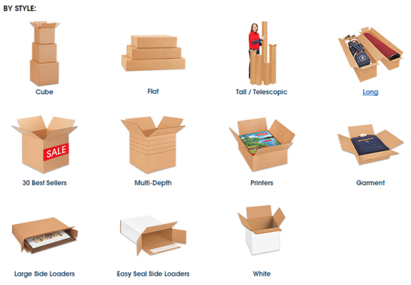 các dạng thùng hộp giấy thông dụng