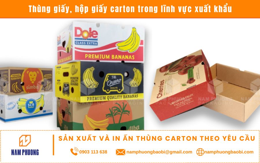 thùng giấy carton xuất khẩu giá rẻ tphcm đựng trái cây